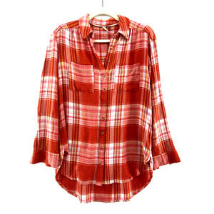 Anthropologie Pilcro Relaxed Plaid Button Down Sz XS